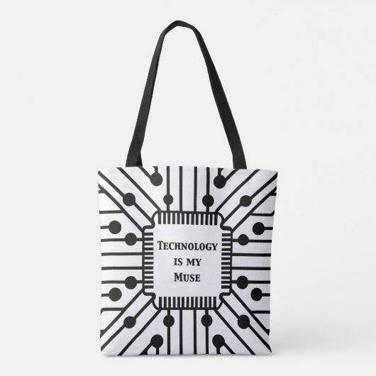 Technologie is mijn muze tote bag (Achterkant)