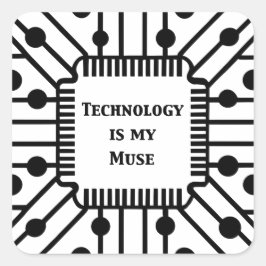 Technologie is mijn muze vierkante sticker