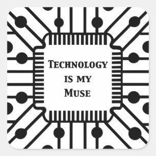 Technologie is mijn muze vierkante sticker