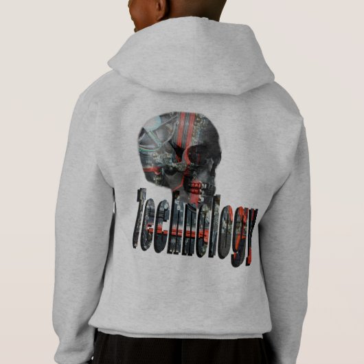 Technologie-Logo en computerschedel (Achterkant)