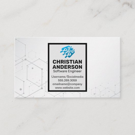 Technologie | Logo met microchip Visitekaartje (Voorkant)