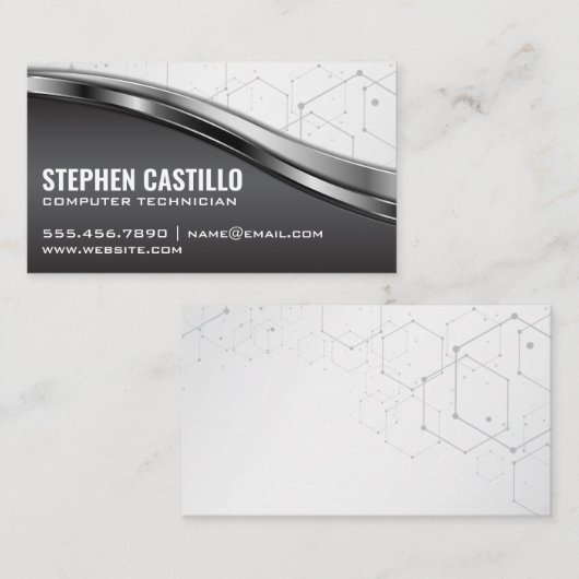 Technologie | Metallic Design Visitekaartje (Voorkant / Achterkant)
