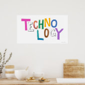 Technologie moderne teksttechnologie maakt geek le poster (Keuken)