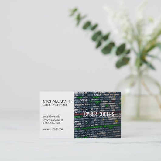 Technologie | Programmeur | Coder Visitekaartje (Staand voorkant)