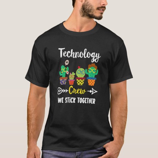 Technologie van het Cactus Team Technology Teacher T-shirt (Voorkant)