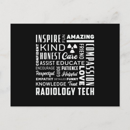 Technologie voor radiologie Tech Tech Rad Tech X-R Briefkaart (Voorkant)