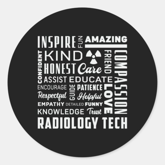 Technologie voor radiologie Tech Tech Rad Tech X-R Ronde Sticker (Voorkant)