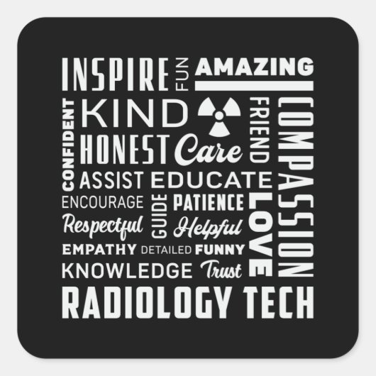 Technologie voor radiologie Tech Tech Rad Tech X-R Vierkante Sticker (Voorkant)