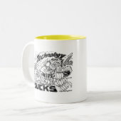 technologie zucht aap tweekleurige koffiemok (Voorkant links)