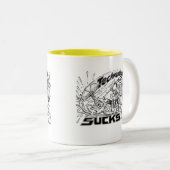 technologie zucht aap tweekleurige koffiemok (Voorkant rechts)