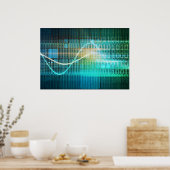 Technologieconcept met online media Abstracte kuns Poster (Keuken)