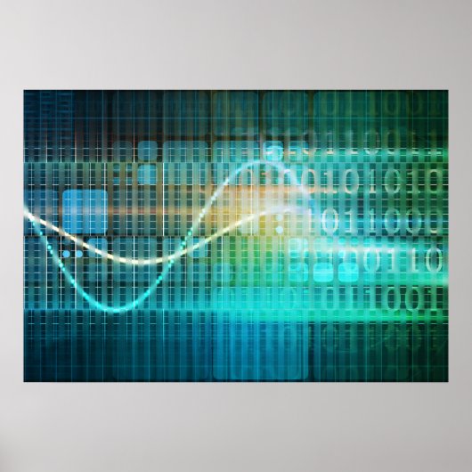 Technologieconcept met online media Abstracte kuns Poster (Voorkant)