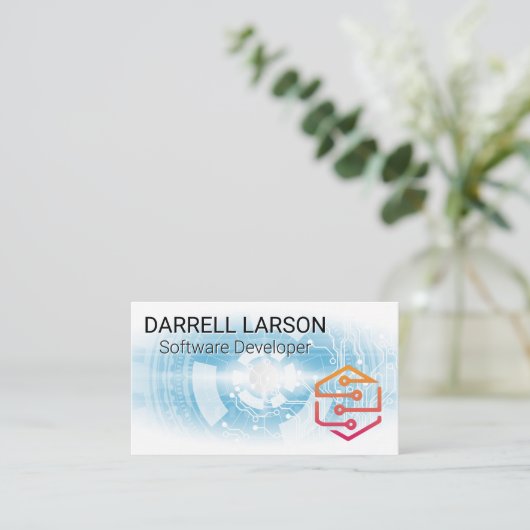 Technologiehardware-Logo Visitekaartje (Staand voorkant)