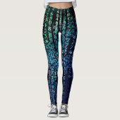 Technologiematrix binaire code Aqua Black Leggings (Voorkant)