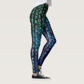 Technologiematrix binaire code Aqua Black Leggings (Rechts)