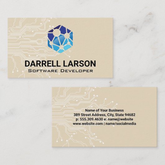 Technologienetwerk Logo | Circuits Visitekaartje (Voorkant / Achterkant)