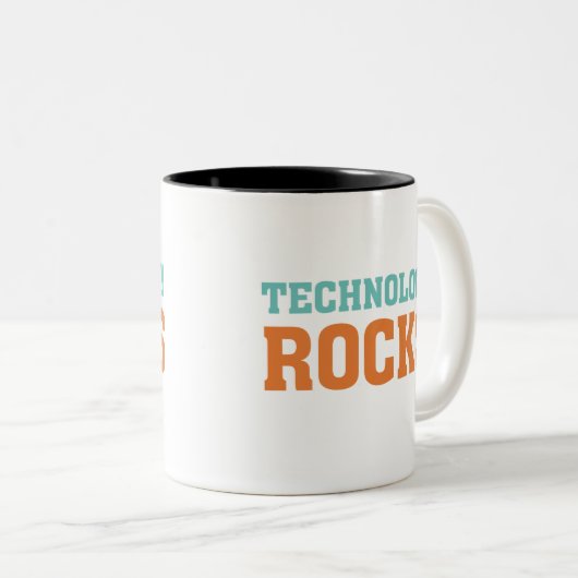 TechnologieRocks Tweekleurige Koffiemok (Voorkant rechts)