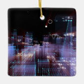 Technologische digitale stad keramisch ornament (Voorkant)