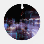Technologische digitale stad metalen ornament (Achterkant)