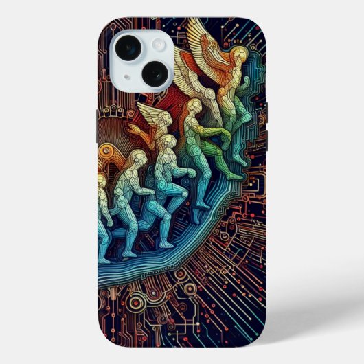 Technologische evolutie: Futuristische zwart-witco Case-Mate iPhone Case (Achterkant)