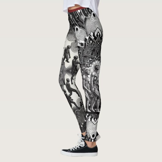 Technologische evolutie: Futuristische zwart-witco Leggings (Links)