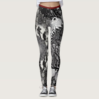 Technologische evolutie: Futuristische zwart-witco Leggings
