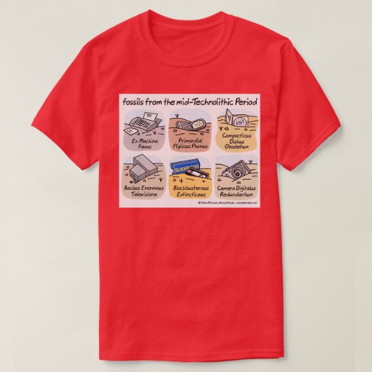 Technologische fossielen t-shirt (Design voorkant)