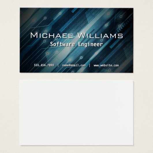 Technology Background Software Engineer Visitekaartje (Voorkant /achterkant)