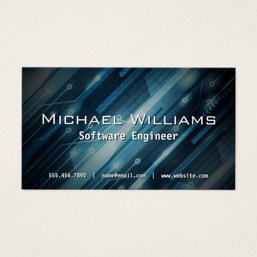 Technology Background Software Engineer Visitekaartje (Voorkant)