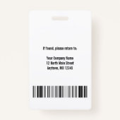 Technology Company Employee Logo and Photo ID Badge (Achterkant)