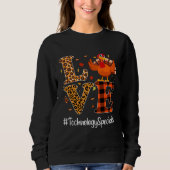 Technology Specialist Love Thanksgiving Leopard Tu Trui (Voorkant)