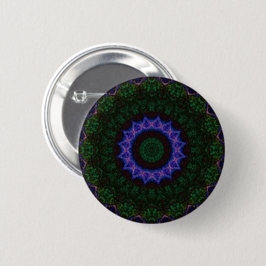 Technomancy Zwart Abstract Mandala Button (Voorkant /achterkant)
