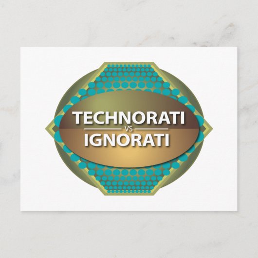 Technorati vs Ignorati horizontaal Briefkaart (Voorkant)