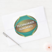Technorati vs Ignorati Vierkante Sticker (Envelop)