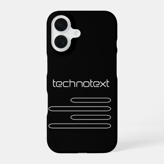 Technotext Techno Text Logo iPhone 16 Hoesje (Achterkant)