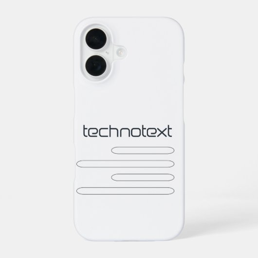 Technotext Techno Text Logo iPhone 16 Hoesje (Achterkant)