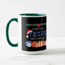Techs Santa kijkt