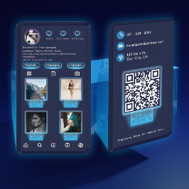 Techy IG Foto's toevoegen Fotografie Navy Blue QR  Visitekaartje