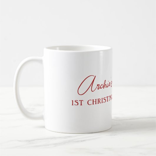 Teckel 1e Kerstmis gepersonaliseerd Koffiemok (Links)