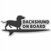 Teckel aan boord - Surfing Dog Car Sticker (Voorkant)