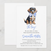 Teckel Baby Boy Douche Uitnodiging (Voorkant / Achterkant)