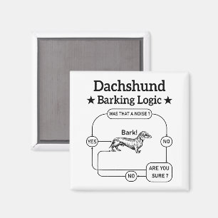 Teckel blaffende logica grappige weiner hond sarca magneet