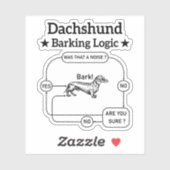 Teckel blaffende logica grappige weiner hond sarca sticker (Vel)