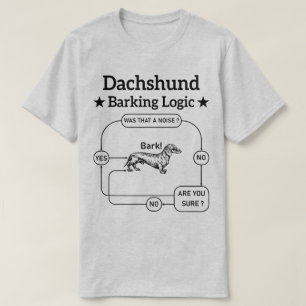 Teckel blaffende logica grappige weiner hond sarca t-shirt