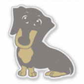teckel blauw en tan cartoon sticker (Voorkant)