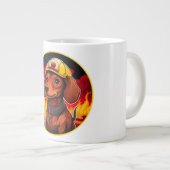 Teckel brandweerman grote koffiekop (Voorkant rechts)