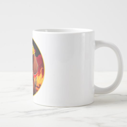 Teckel brandweerman grote koffiekop (Rechts)