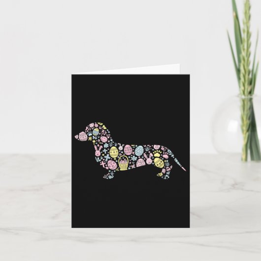 Teckel Bunny Easter Egg Paasdag Vrouwen Mannen Kaart (Voorkant)