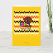 Teckel Cartoon 1 Harten Bedankkaart (Achterkant)