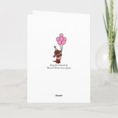Teckel Cartoon Verjaardag Roze Ballonnen Kaart (Achterkant)